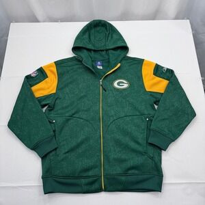Vintage Reebok Onfield Green Bay Packers Full Zip Hoodie Men XL Fleece Lined NFL